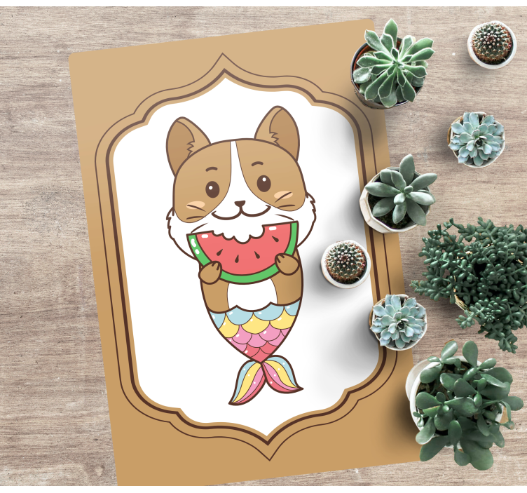 Vinyl Teppich Tiere süße meerjungfrau-figur - TenStickers