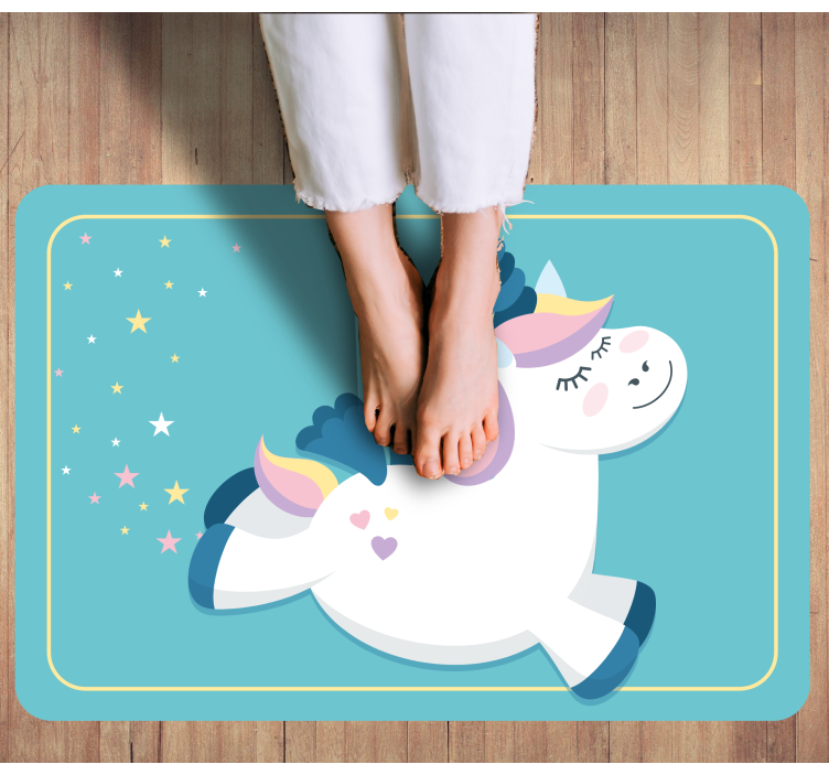 Vinyl Teppich Kinderzimmer süßer einhorn-galopp - TenStickers