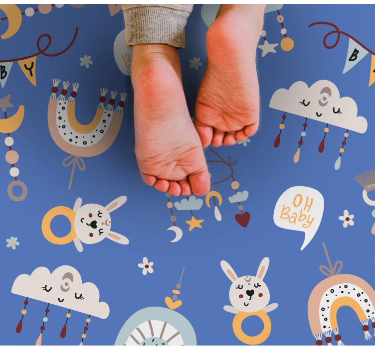 Vinyl Teppich Kinderzimmer tierbabymuster - TenStickers