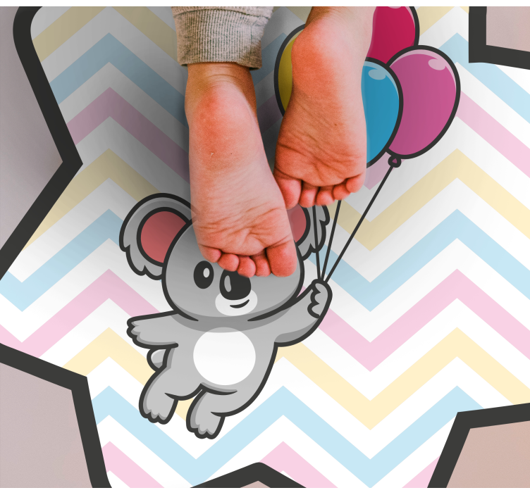 Vinyl Teppich Kinderzimmer verspielter koala-ballon - TenStickers