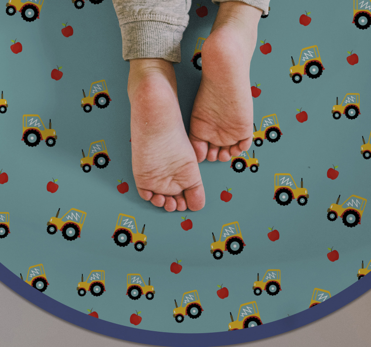 Vinyl Teppich Kinderzimmer verspieltes traktor-motiv - TenStickers