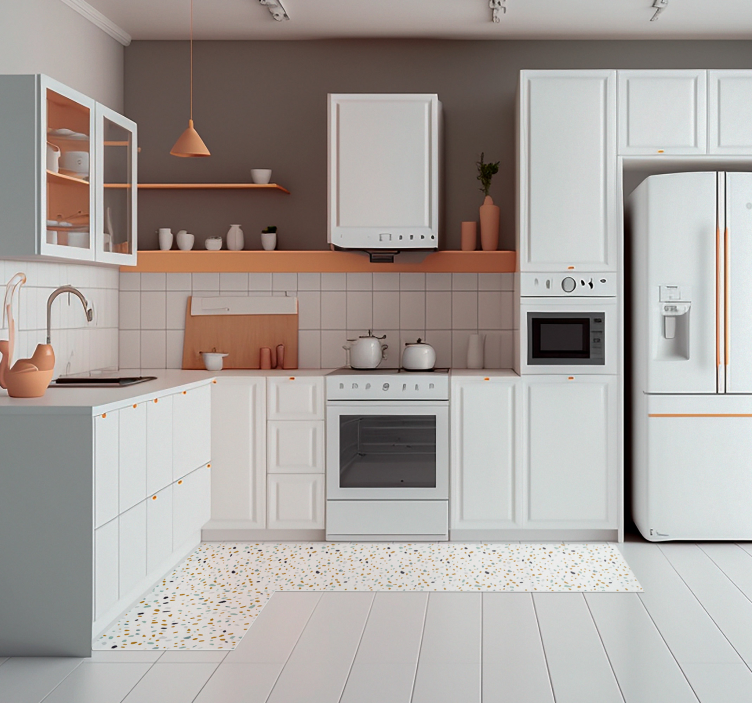 Vinyl läufer küche terrazzo im nordischen stil - TenStickers