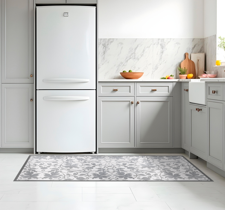 Vinyl Teppich Küche zementdamast - TenStickers