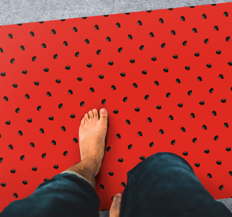 Vinyl Teppich Küche rotes Samenmuster - TenStickers