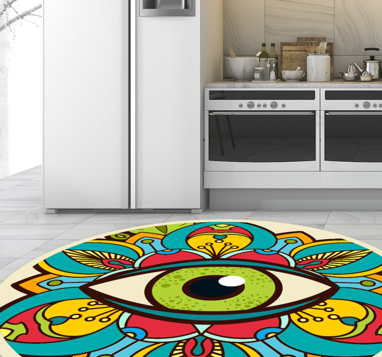 Vinyl Teppich Mandala buntes augenmuster - TenStickers