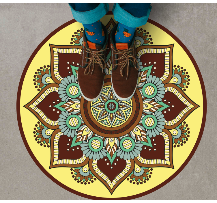 Vinyl Teppich Mandala buntes verziertes muster - TenStickers