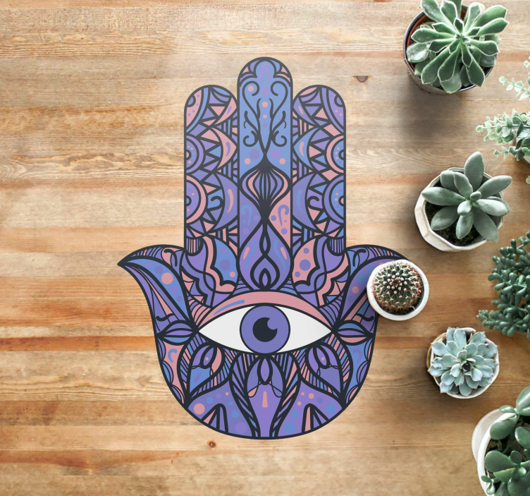 Vinyl Teppich Mandala hamsa hand motiv - TenStickers