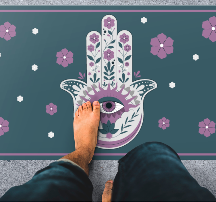 Vinyl Teppich Mandala hamsa-handstil - TenStickers