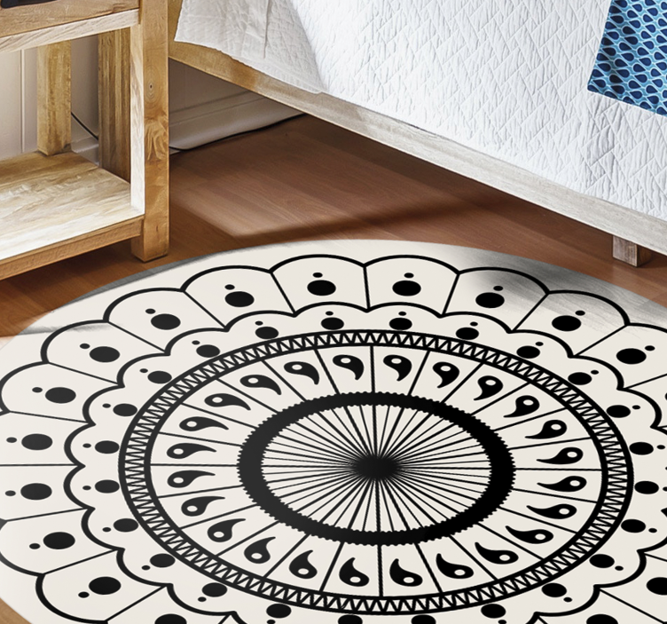 Vinyl Teppich Mandala kompliziertes kreisförmiges element - TenStickers