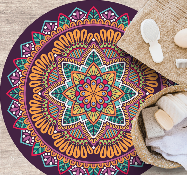 Vinyl Teppich Mandala lebendig blühendes element - TenStickers