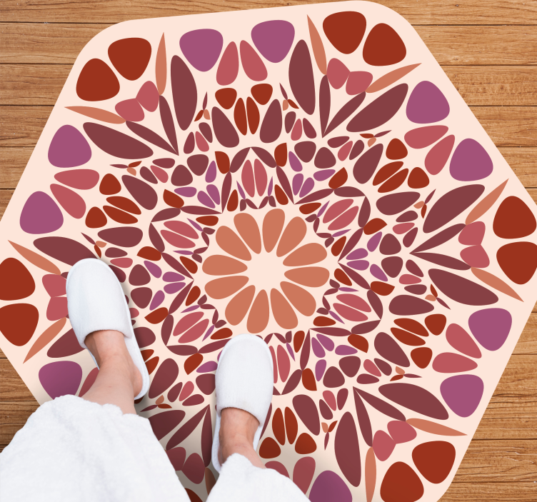 Vinyl Teppich Mandala lebendiges florales element - TenStickers