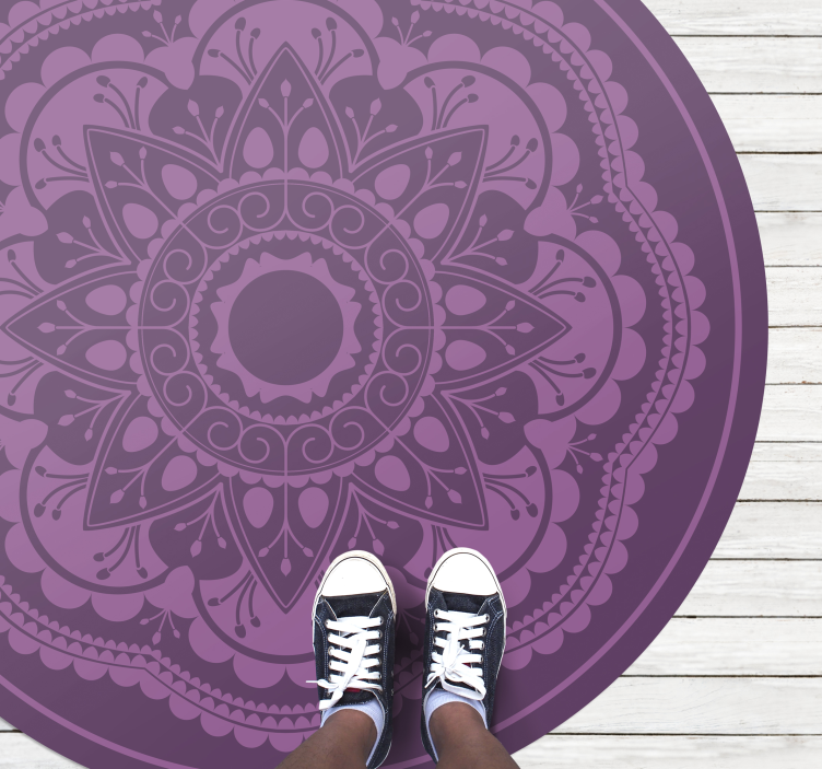 Vinyl Teppich Mandala lila kreisförmiges design - TenStickers