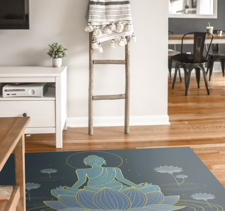 Vinyl Teppich Mandala meditativer buddha - TenStickers