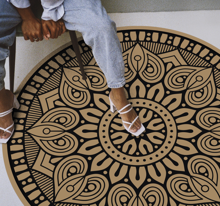 Vinyl teppich mandala mit raffiniertem muster - TenStickers