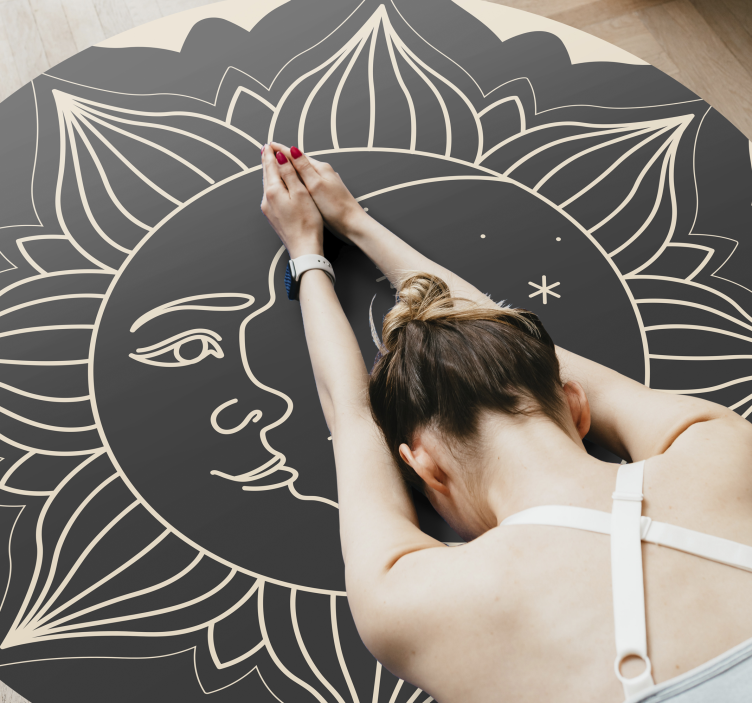 Vinyl Teppich Mandala sonne und mond - TenStickers