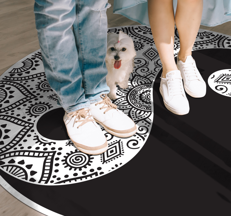 Vinyl Teppich Mandala Yin und Yang - TenStickers