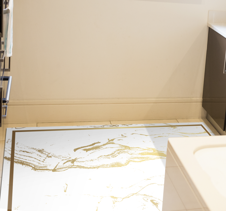 Vinyl Teppich Marmor elegante graue und goldene muster - TenStickers