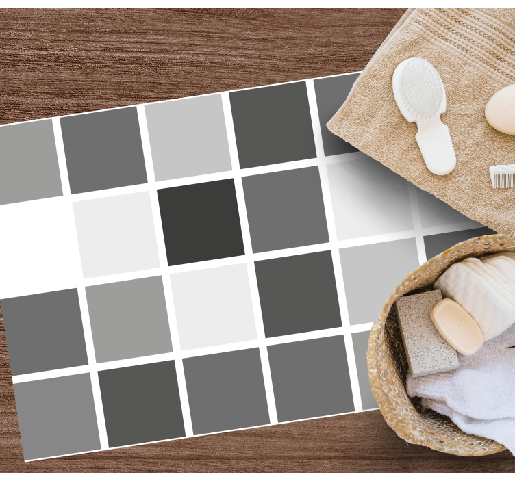 Vinyl Teppich Bad grautonraster - TenStickers