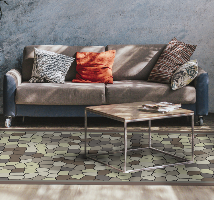 Vinyl Teppich Mosaik sechseckiges steinmuster - TenStickers