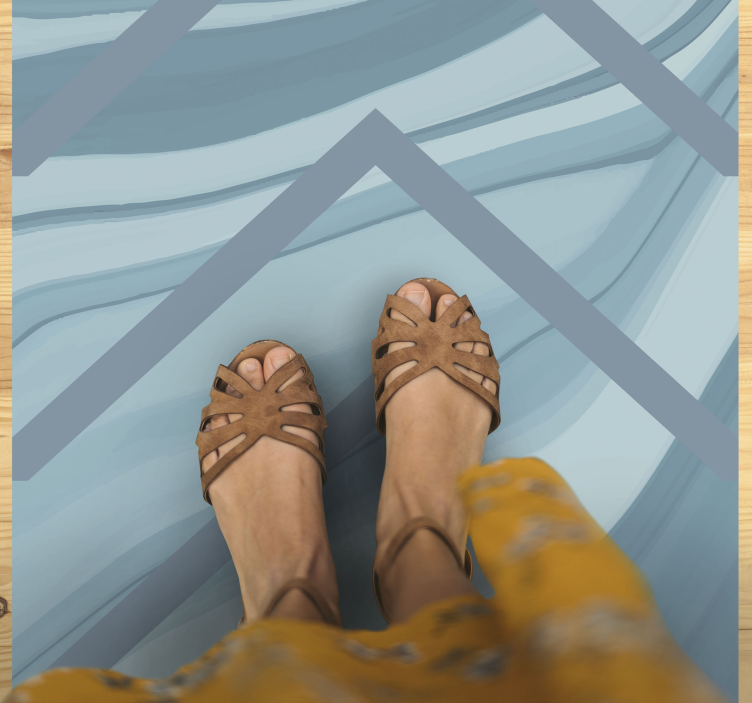 Vinyl Teppich Marmor stilvolle blaue wellen - TenStickers