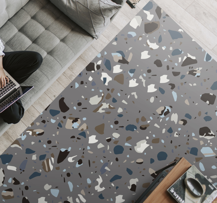 Vinyl Teppich Marmor terrazzo kieselstein gemischt - TenStickers