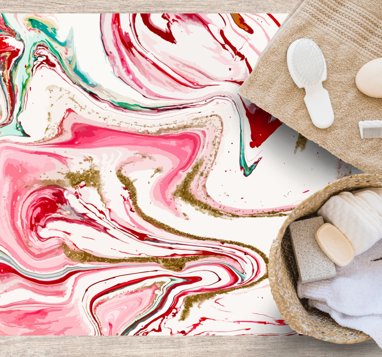 Vinyl Teppich modern wirbelnde rosa eleganz - TenStickers