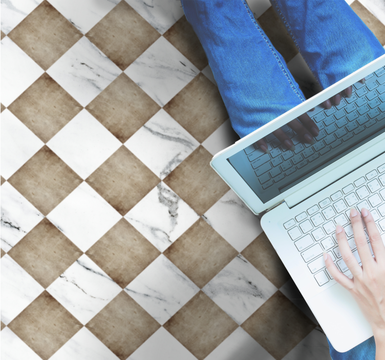 Vinyl Teppich Marmoroptik diagonales Marmormuster - TenStickers