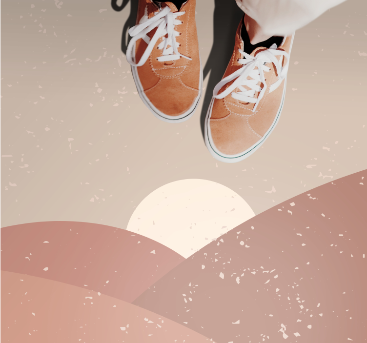 Vinyl Teppich minimalistisch abstrakte landschaft - TenStickers