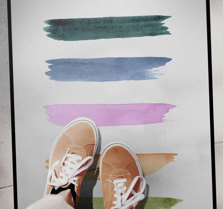 Vinyl Teppich minimalistisch aquarellstreifen - TenStickers