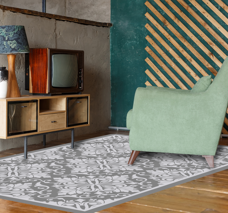 Vinyl Teppich minimalistisch elegantes monochromes laub - TenStickers