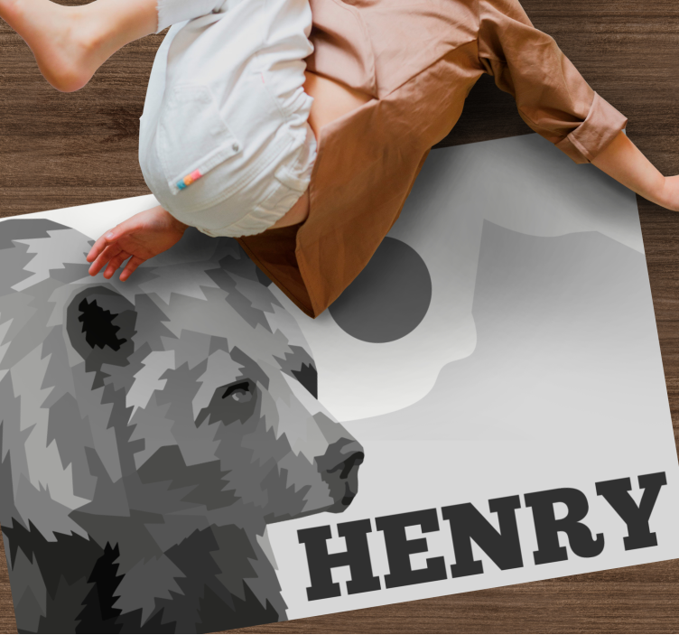 Vinyl Teppich mit Namen anpassbarer bär - TenStickers