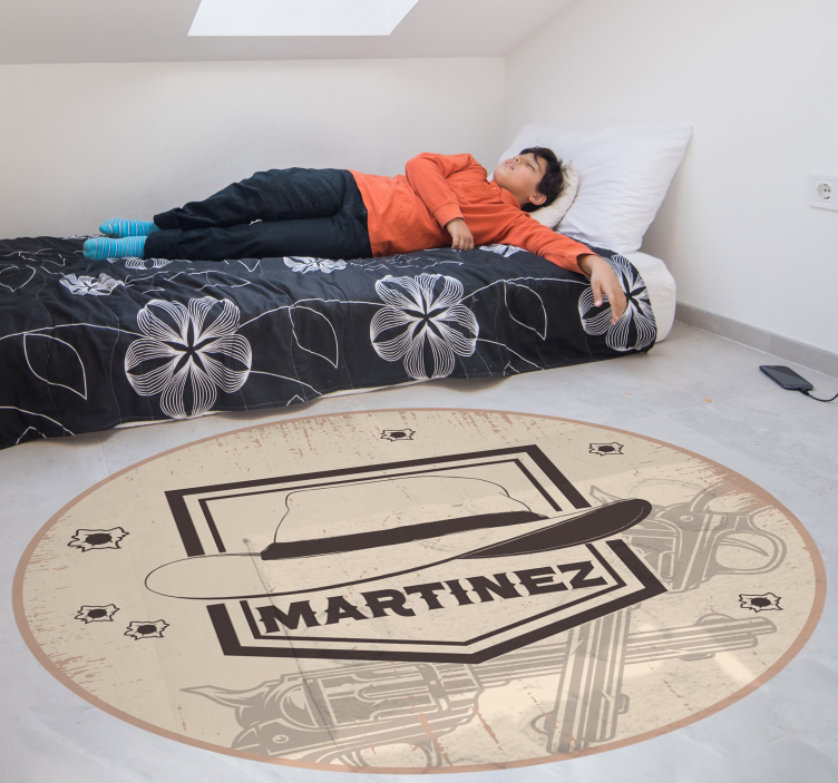 Vinyl Teppich mit Namen anpassbarer western - TenStickers