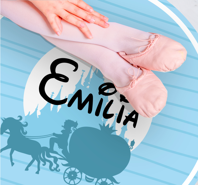 Vinyl Teppich mit Namen ballettwagen-thema - TenStickers