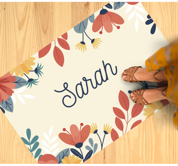 Vinyl Teppich mit Namen benutzerdefinierter blumenname - TenStickers