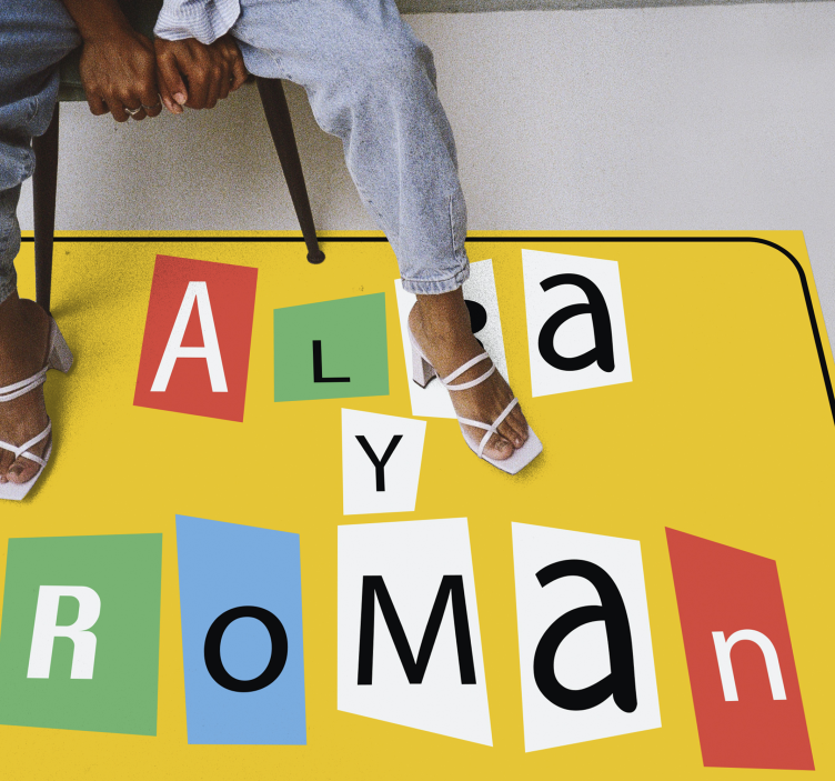 Vinyl Teppich mit Namen puzzleteile für paare - TenStickers