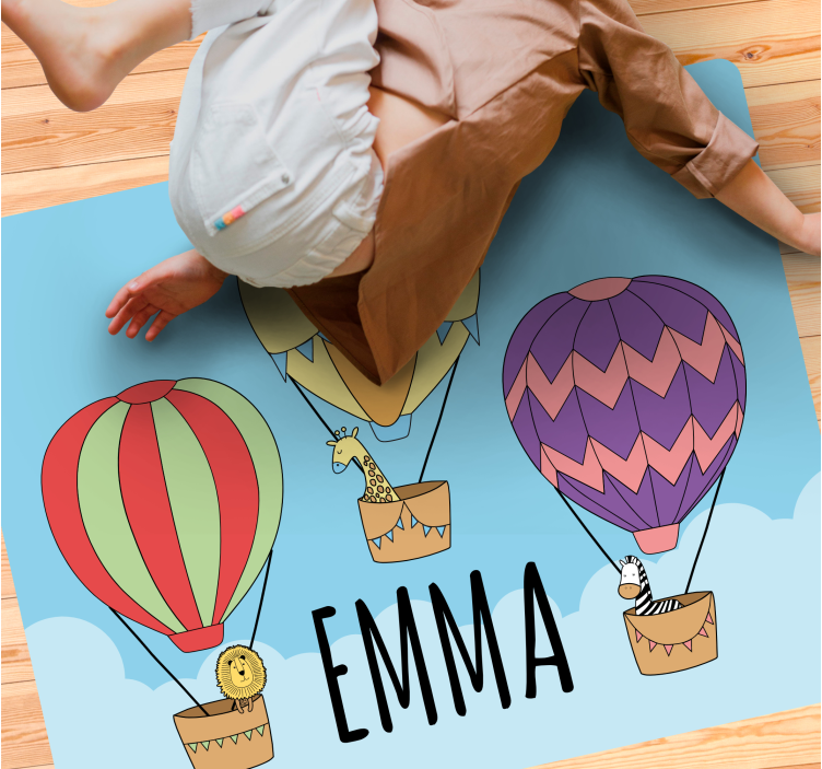 Vinyl Teppich mit Namen bunte heißluft - TenStickers