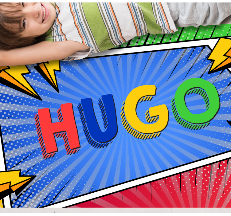 Vinylteppich kindlich bunter name mit beleuchtung - TenStickers