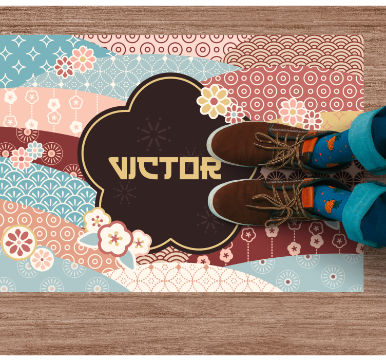 Vinyl Teppich mit Namen buntes muster - TenStickers