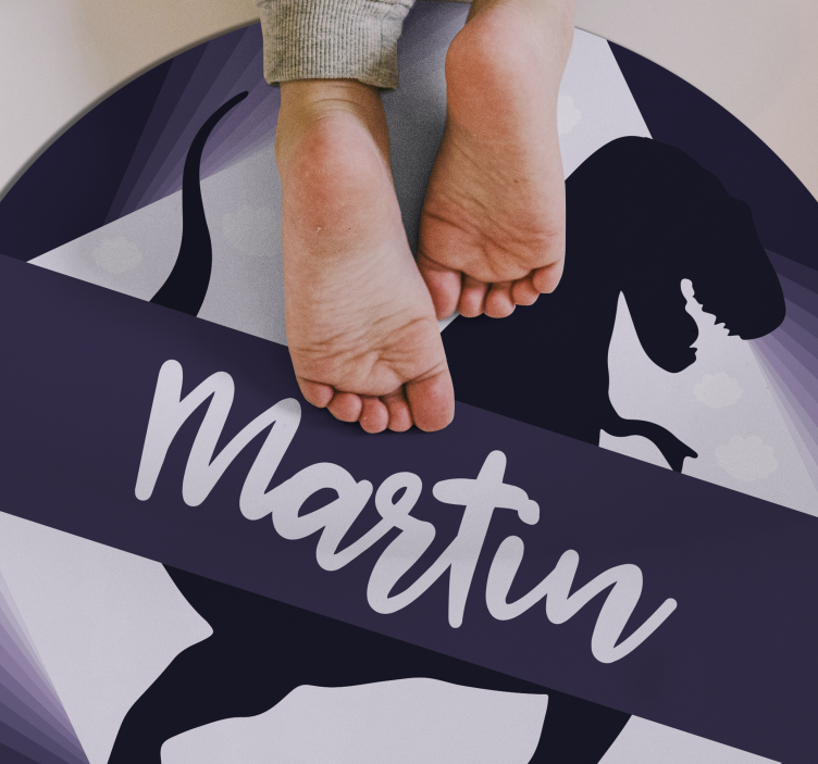 Vinylteppich kindlich velociraptor mit namen - TenStickers