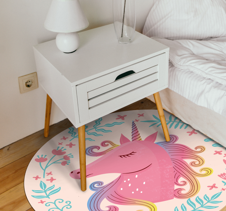 Vinyl Teppich mit Namen einhorn märchen - TenStickers