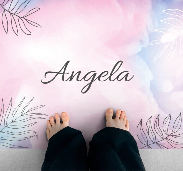 Vinyl Teppich Schlafzimmer floraler benutzerdefinierter name - TenStickers