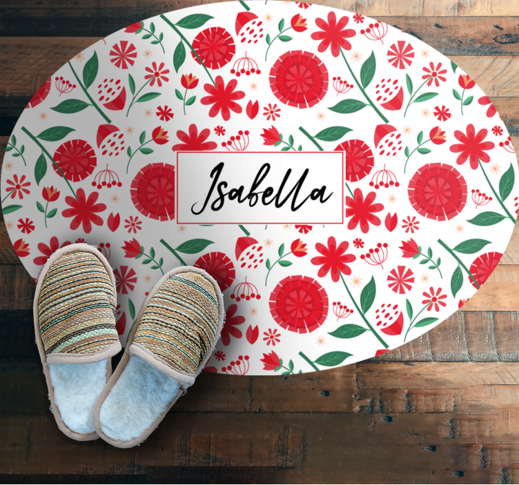 Vinyl Teppich Schlafzimmer benutzerdefinierte rote blumen - TenStickers