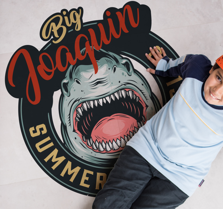 Vinyl Teppich mit Namen hai-surf-emblem - TenStickers