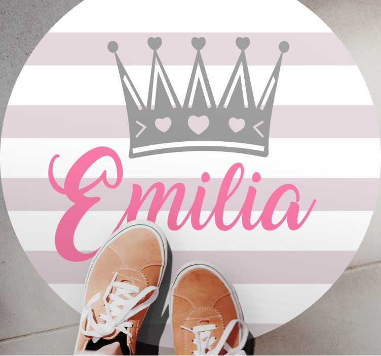 Vinyl Teppich mit Namen krone und streifen - TenStickers