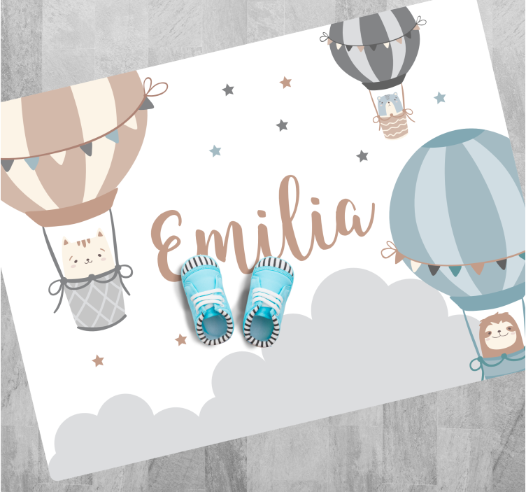 Vinyl Teppich mit Namen luftballons - TenStickers