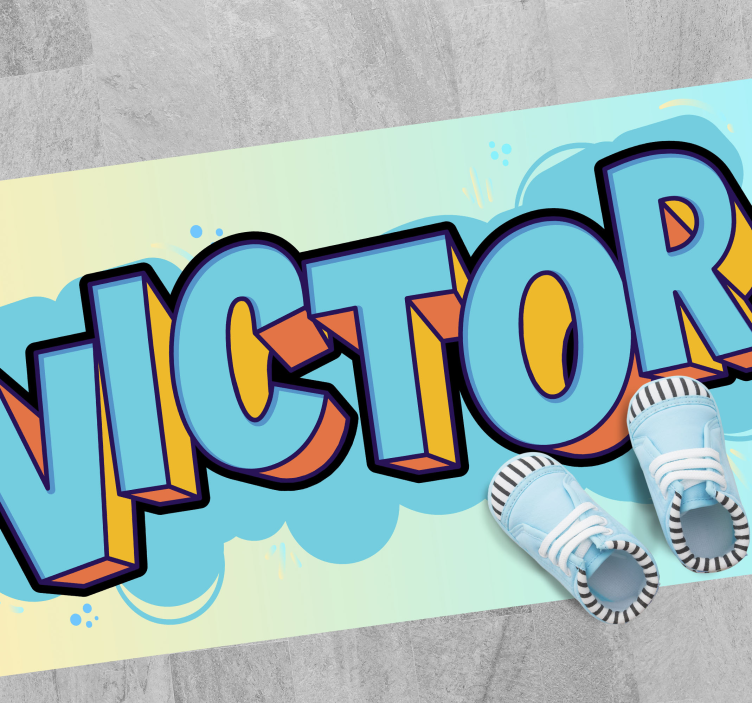 Vinyl Teppich mit Namen personalisierbare sneaker - TenStickers