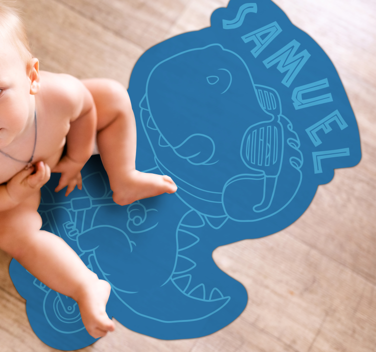 Vinyl Teppich mit Namen personalisierbarer dino - TenStickers