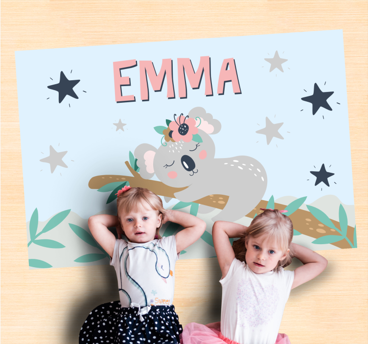 Vinyl Teppich mit Namen koala-nacht - TenStickers