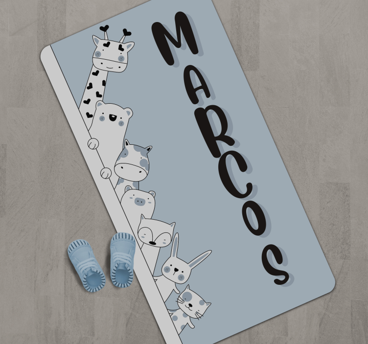 Vinyl Teppich mit Namen personalisierte tiere - TenStickers