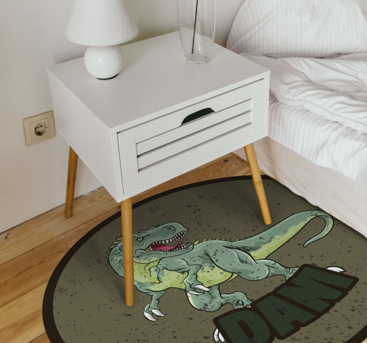 Vinyl Teppich mit Namen personalisierter dinosaurier - TenStickers
